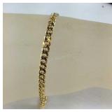 925 gold over Sterling Heavy 8" Link Bracelet