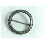 925 Sterling Circle Broach With CZ