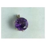 925 Sterling amethyst Round Pendant