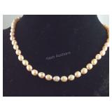 20in Sterling freshwater peach pearl necklace