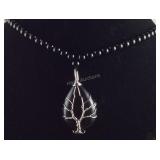 Black agate bead necklace 18-26in adjustable