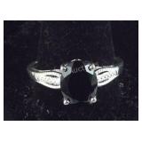 Size 11 Sterling 2.75ct black tourmaline