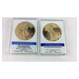 Two golden eagles replicas 1907 Saint Gaudens and