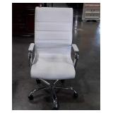 Office Desk Chair, white leather high back chair,