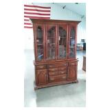 China Cabinet, 2pc. Hutch top 4 glass doors with