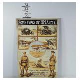 H.M. (Royal British) Army metal sign. Measures