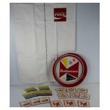 Advertising group: Budweiser tray and coasters,