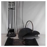 Fireplace tool set (one is missing end), metal