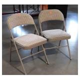 Pair of Folding Padded seat Card Table Chairs