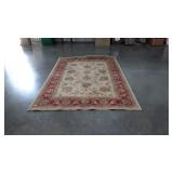 Area Rug, 5.3x7.6ft, beige red colors