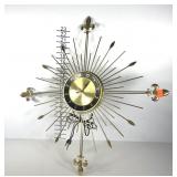 Lux mid century starburst clock with fleur de lis