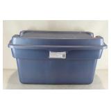 Rubbermaid 28 gallon duratote with hinged lid.