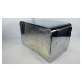 Vintage chrome bread box and canister box, in