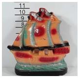 Chalkware ship. Stands about 10" tall.