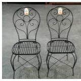 Two ironworks garden chairs.