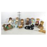 Nativity set, handpainted ceramic figures, people