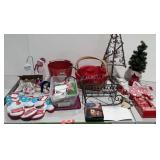 Christmas lot. Oven mits, salt and pepper