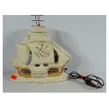 Mid Century Ship TV lamp. Works. Crack on