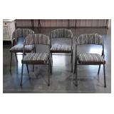 Set of 4 Folding card Table Chairs, padded seat
