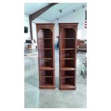 Pair of Corner Curios, 21wx78" tall, nice