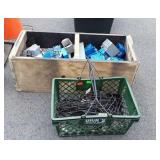 Wooden crate with electrical junction boxes,