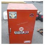 Orange metal shop cabinet