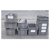 12 totes with plastic storage inserts/ dividers