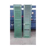 Two green painter shutters