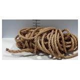 Natural fiber rope, about 3/4" thickness.