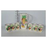 Juice pitcher with six cups, made in Japan