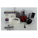 Kitchen appliance lot. Rival hand mixer and food