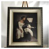 Print on canvas, mother and daughter at piano,