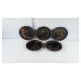 Fenton Christmas Plates, dating 1970-1974.