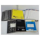 Notebook lot. Spiral bound notebooks, note pads,