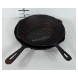 Cast iron skillets, 9.5" and 10.5"