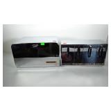 Vintage chrome bread box and canister box, in