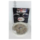 Relish dish with silverplate holder, 10" in box,
