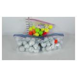 Golf balls, used balls, 48 colored and 48