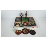 Army, Masonic, Boys & Girl Scout trinkets,