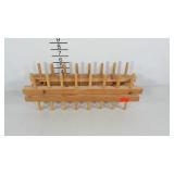 Three wooden peg holder racks, 16" long