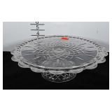 Glass cake pedestal plate, heavy glass, seller
