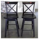 Pair of Home Counter Stools, black color