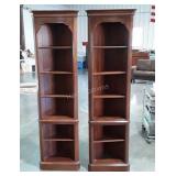 Pair of Corner Curios, 21wx78" tall, nice