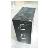 HON two drawer metal file cabinet. Includes a few