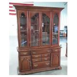 China Cabinet, 2pc. Hutch top 4 glass doors with