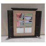 Wall hanging window pane mirror with shutters,