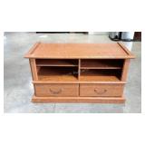 Sauder oak finish entertainment center credenza