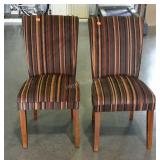 Two upholstered dining chairs in boron tone