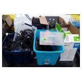 Skid lot  with keyboards, computer cords, diaper