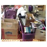 Group of: luggage set, used, notebook binders,
